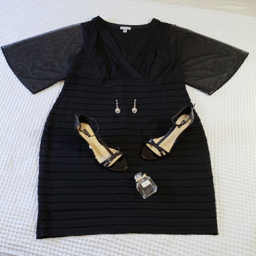 London Times Woman size 18W Black Bodycon Dress